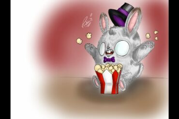 Cute bunny eating popcorn (SPEED COLORING, CLIP STUDIO PAINT)