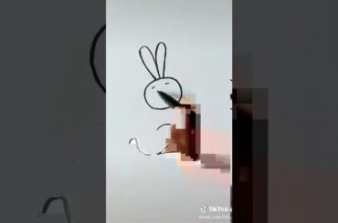 A  cute Rabbit simple drawing for kids .
