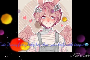 ASMR Cute Furry Bunny baby boy clean your body with tongue👅[BL ASMR NO TALKING][ears licking]:🐰🍑