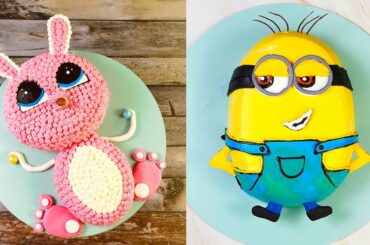 How to make a cute BUNNY CAKE and a MINION CAKE|despicable me|Cake decorating|The Cake Moment