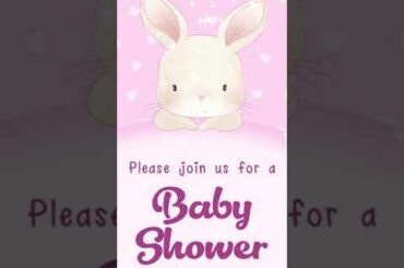 Baby Shower Cute Bunny Video Invitation