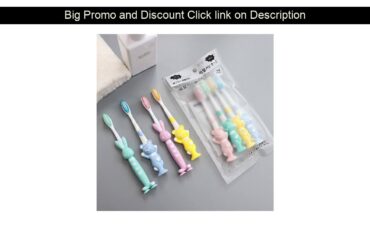 Only for $1.9 Promo Baby Cartoon Silicone Toothbrush 4Pcs/Set Cute Bunny/Bear Shape 4Colors Soft Br