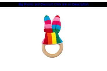 Get $ Discount Cute Baby Girls Boys Bunny Ear Teether Kid Safe Natural Wooden Ring Bracelet Toddle