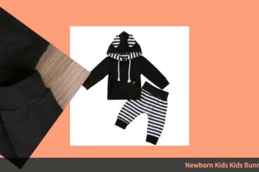 ✓Newborn Kids Kids Bunny Clothing Set Baby Girls Hooded Tops T-Shirt+St