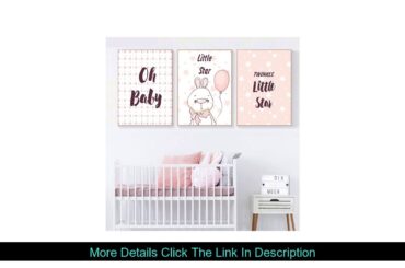 Cheap Baby Nursery Girl Wall Art Canvas Poster Cute Rabbit Stars Print Painting Child Decoration Pi