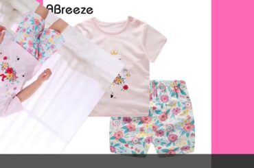 ✅2019 New summer Newborn costumes cute Rabbit print baby girls clothes