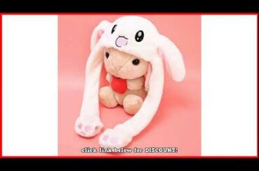 Popular Cute Rabbit Plush Cap Pink White Attractive Kids Cuddly Moving Ear Rabbit Hat Dance Plush