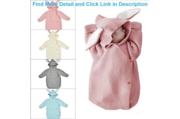 Slide Umaubaby Baby Cute Rabbit Eared Sleeping Bag Knitted Warm Anti-Kick Baby's Blanket Stroller W