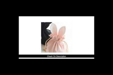 Review! Portable cute silk bunny ears drawstring bag hair ball cute rabbit cosmetic bag jewelry sto