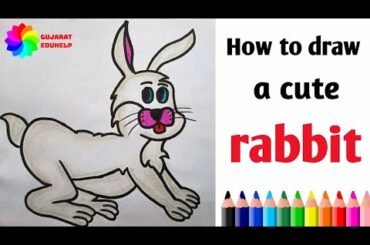 How to draw a rabbit | Drawing a rabbit step by step | Rabbit easy drawing