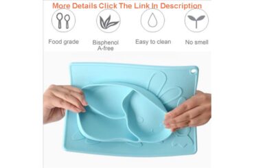 1set Baby wsilicone Plate Dish Cute Rabbit Feeding Set Kids Dishes Spoon Waterproof Spill-plate Su