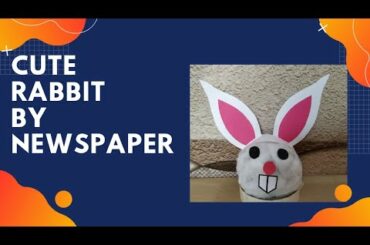 Cute Rabbit Cotton Pasting Activity / Craft. How to make Rabbit Craft. Newspaper Activity.
