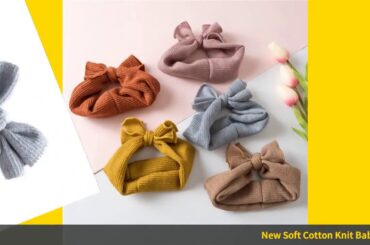 ✅New Soft Cotton Knit Baby Heaband Cute Rabbit Ear Elastic Haarband Bab