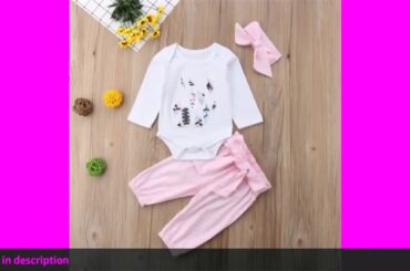 ✅Fashion New Brand Newborn Kid Baby Girl 3pcs Cute Bunny Clothes Jumpsu