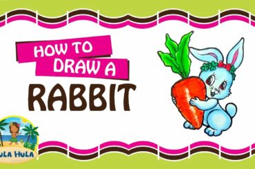 How to draw and color a CUTE rabbit with Carrot EASILY | Hula Hula