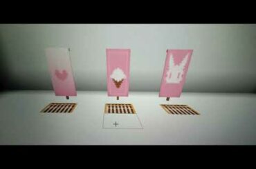#CUTE AND GIRLY BANNERS #MINECRAFT  HEART,ICE CREAM AND CUTE BUNNY