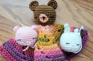 EASY PZ Crochet Animals cute Bear, Bunny Rabbit, Pig tutorial beginner super simple blanket toy baby
