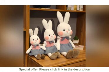 ❄️ New Arrival Cute Shy Rabbit Plush Toy for Baby Kids Playmate Soft Stuffed Animal Rabbit Plush To