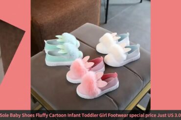 ☑Fashion Baby Shoes Cute Animal Rabbit Pattern Plush Anti-slip Soft Sol