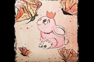 Acrylic Painting for Beginners / Illustration on Canvas/ Cute Bunny