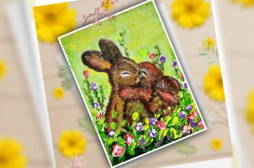 How to paint rabbit|Bunny painting|cute love painting|easter painting stepbystep-Dhvani Prolific art