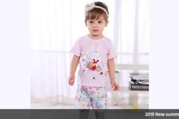 ✅2019 New summer Newborn costumes cute Rabbit print baby girls clothes