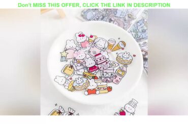 ☘️ Slide 40Sheets/PACK Kawaii Cute Rabbit PET Sticker Diary Planner Stickers Scrapbooking School Of
