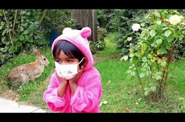 A Cute Rabbit // புல்வெளியில் ஒரு அழகான முயல்😍 //நாங்க பாட்டு பாட முயல் ரசித்ததே!😂 //Senka & Kulali