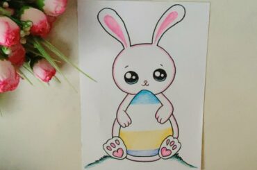 Cute Kawaii Bunny Drawing/Border Design for Project/Front Page/Assignment/Notebook Decoration ideas