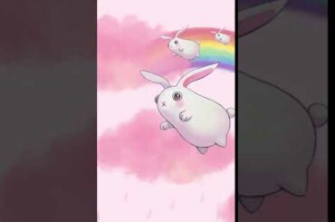 Galaxy Themes - [poly] cute rabbit flying over the rainbow