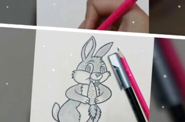 RABBIT SKETCH |CUTE RABBIT DRAWING |DIY RABBIT SKETCH😍😊🖒🐰🐇
