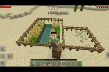I make a farm and I pet cute rabbit  Minecraft gameplay#1