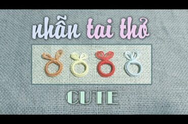 Cách Làm Nhẫn Tai Thỏ Siêu Cute  Từ Khẩu Trang / How To Make A Rabbit Ear Ring from face mask