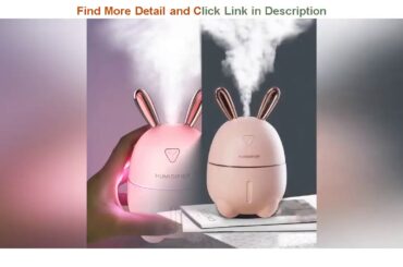 Slide 300ML Mini Air Humidifier Cute Rabbit USB Aroma Essential Oil Diffuser Colorful Night Light C