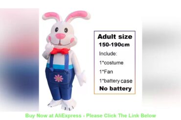 ✨ Cute Rabbit Inflatable Costumes for Adult Bunny Halloween Costume Man Woman Cosplay Party Christm