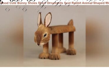 Solid Wood Cute Bunny Shoes Stool Ornaments Seat Rabbit Animal Shaped Wooden Chair for Baby Kids 1-
