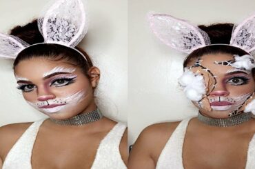 CUTE Bunny & CREEPY UNSTUFFED Bunny Tutorial | Two Faced Halloween Series | BrookieMarieTV