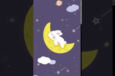 Cute rabbit chasing the moon