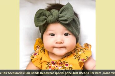✓Baby Cute Ear Headbands Kids Bow Knot Rabbit Ears Elastic Bubble Textu