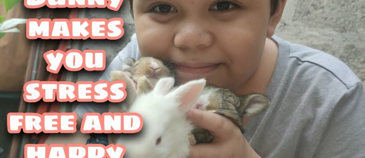 Cute Baby Bunny Makes the boy feel so Happy