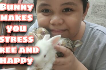 Cute Baby Bunny Makes the boy feel so Happy