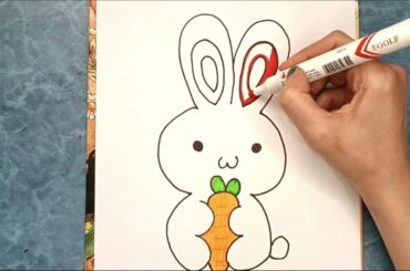 How To Painting cute Rabbit, painting for kids- painting tutorial painting - painting for beginner