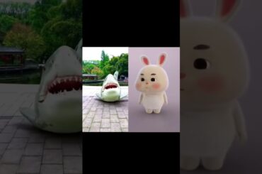 Cute rabbit and cute shark #shorts #rabbit #babyshark