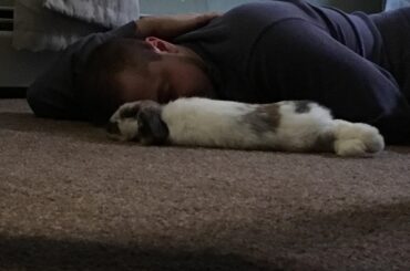 Just a man and his bunny!