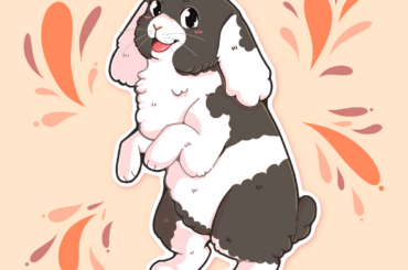 This is Asher! Her owner says she is the cutest when standing up ❤ (art by me)