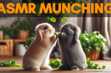 Cute Bunny Rabbits Munching: Satisfying ASMR Sounds