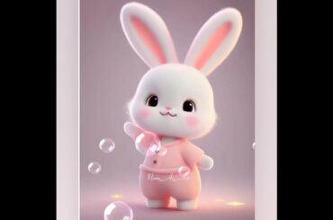 Premium Photo | A cute bunny with flowers.