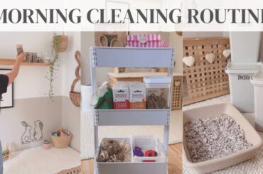 DAILY BUNNY ROOM CLEANING ROUTINE | clean with me | cleaning motivation | indoor bunnies