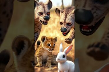 Rabbit and Lion Cuddle, So Sweet! #animals #wildlife #adorable #cute #rabbit #cuddle #lion #nature