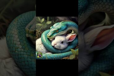 Cute rabbit rescued the poor little hedgehog #cute#rabbit#kitten#funnyvideo#cat